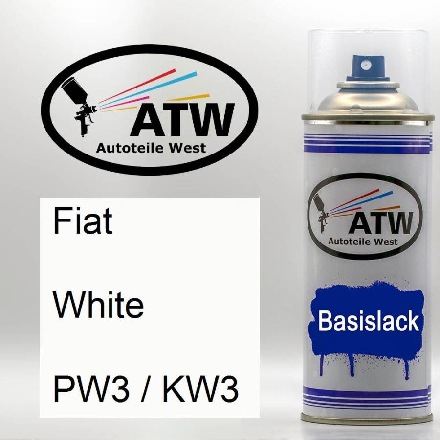 Fiat, White, PW3 / KW3: 400ml Sprühdose, von ATW Autoteile West.